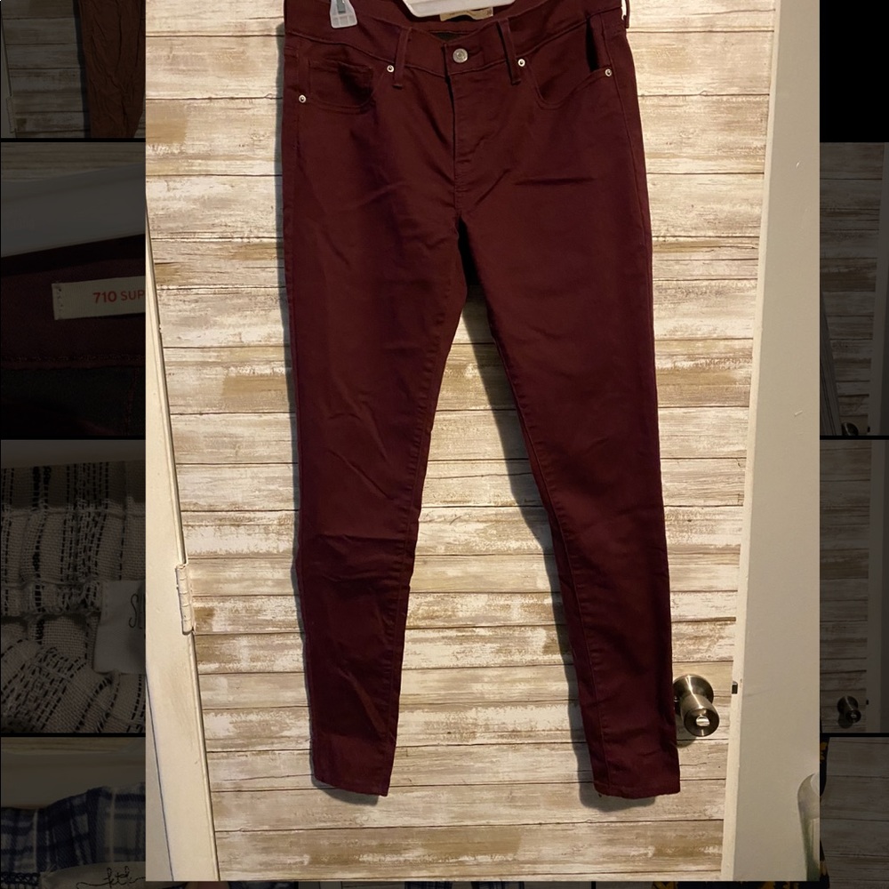Levi Burgundy Stretch Skinny Jean